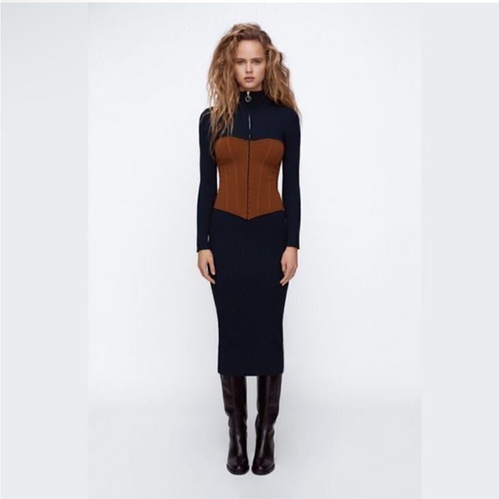 ZARA RUST KNIT BUSTIER